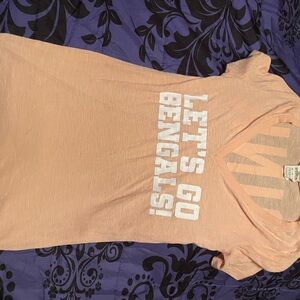 PINK Victoria's Secret Peach Let's Go Bengals Tee